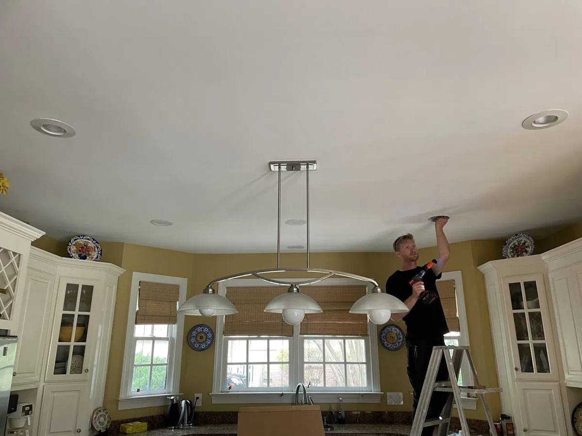 Recessed lighting install, four fixtures