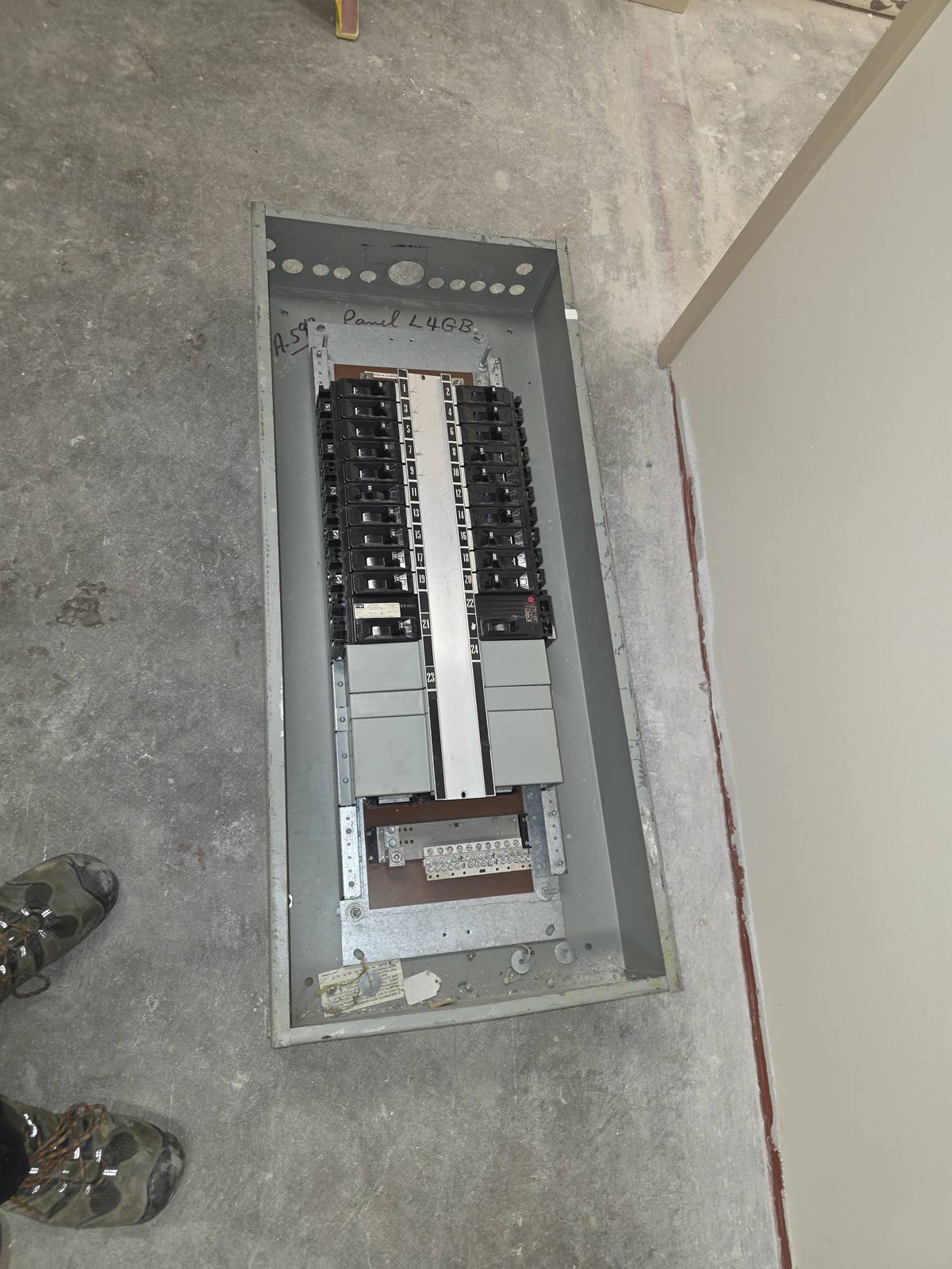 Demo'd commercial panel, Panel L4GB, removed and on the ground