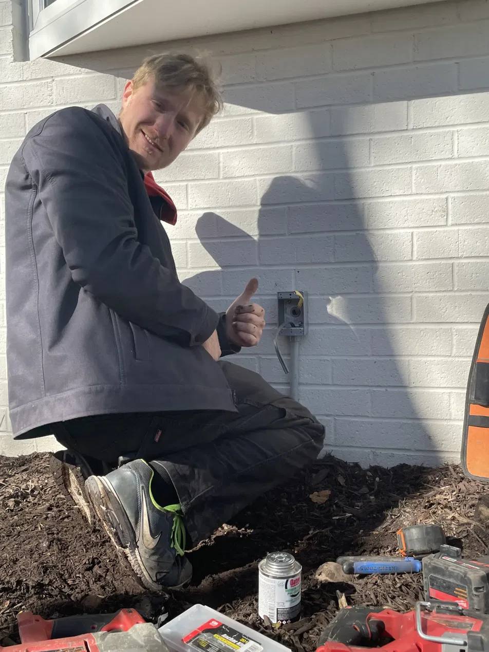 Exterior receptacle install